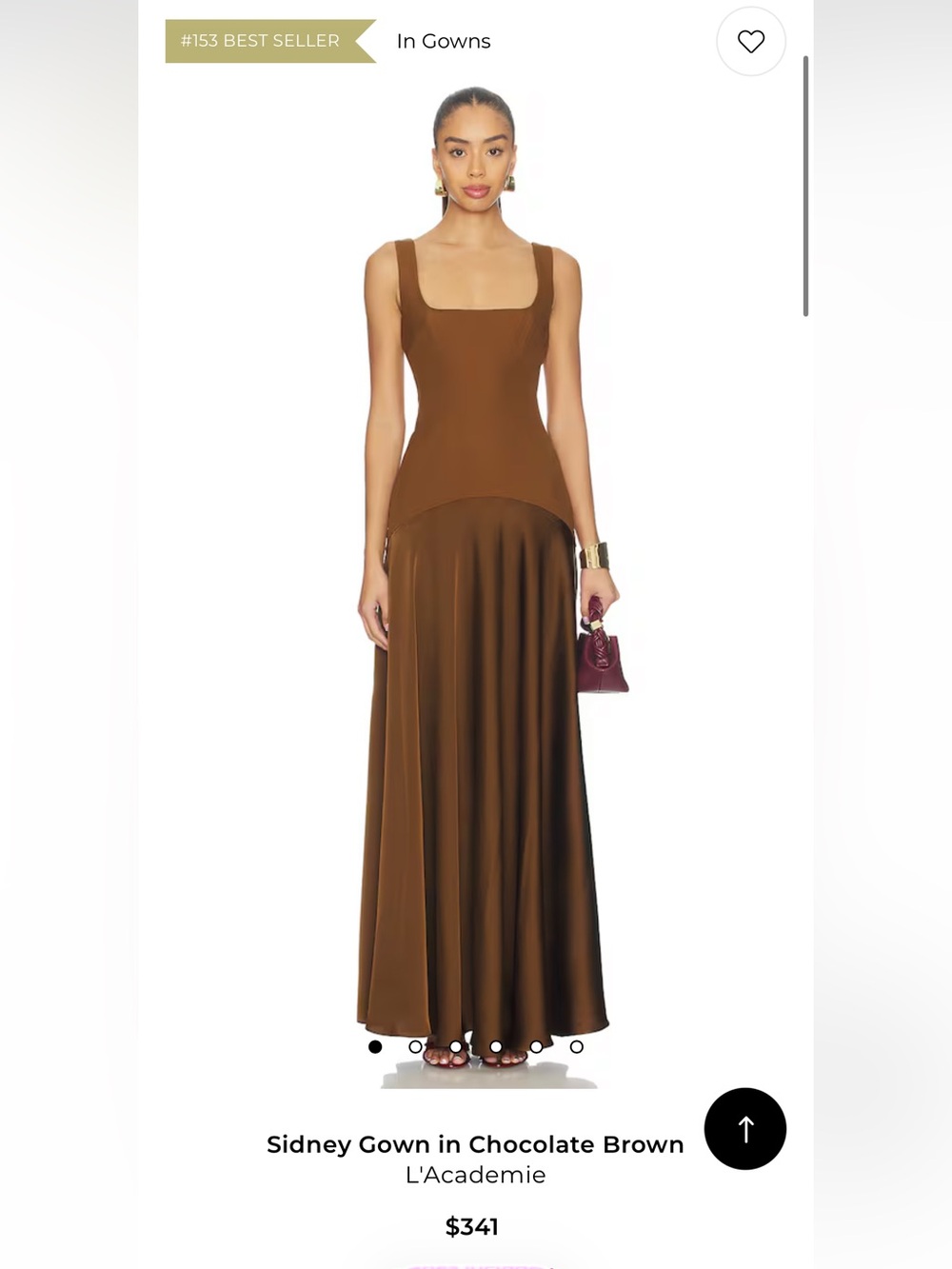 L'Academie Sidney Maxi Gown in Chocolate Brown